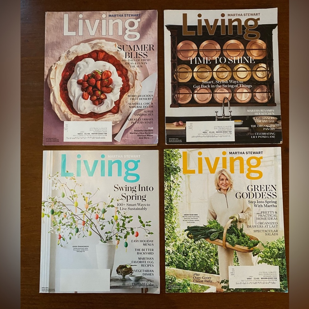 Set of 4 Martha Stewart Living Magazines - 2021, 2022